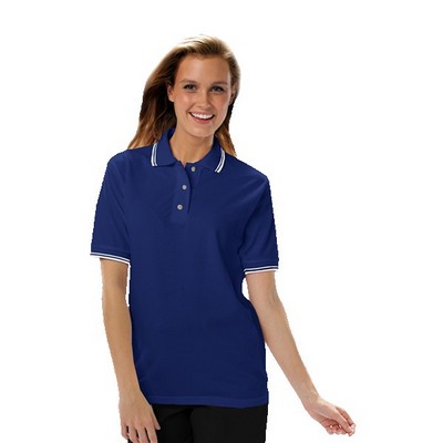 Ladies Superblend™ Pique Polo Shirt w/Tipped Collar & Cuff